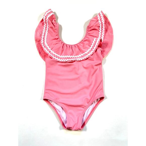 JANIE AND JACK GIRLS PINK SWIMSUIT SIZE 4 - Picture 3 of 4